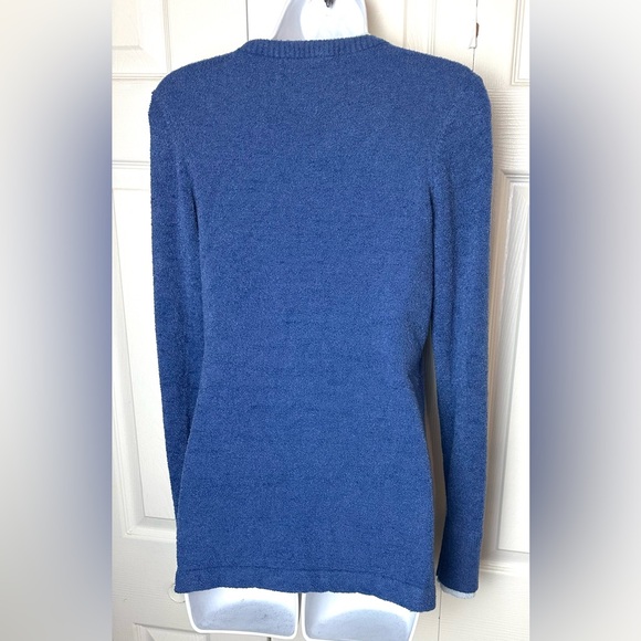 EXOFFICIO Blue 2 Toned Sweater Soft Knitt VNeck Pullover Layering Winter REI - Picture 5 of 9